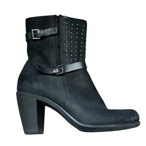 Ecco Touch Women’s Booties Black Nubuck Leather Size EU 37